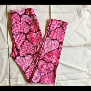 LuLaRoe OS Leggings Valentines Day Hearts